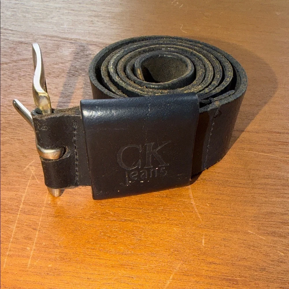 Vintage Calvin Klein Black Leather Belt